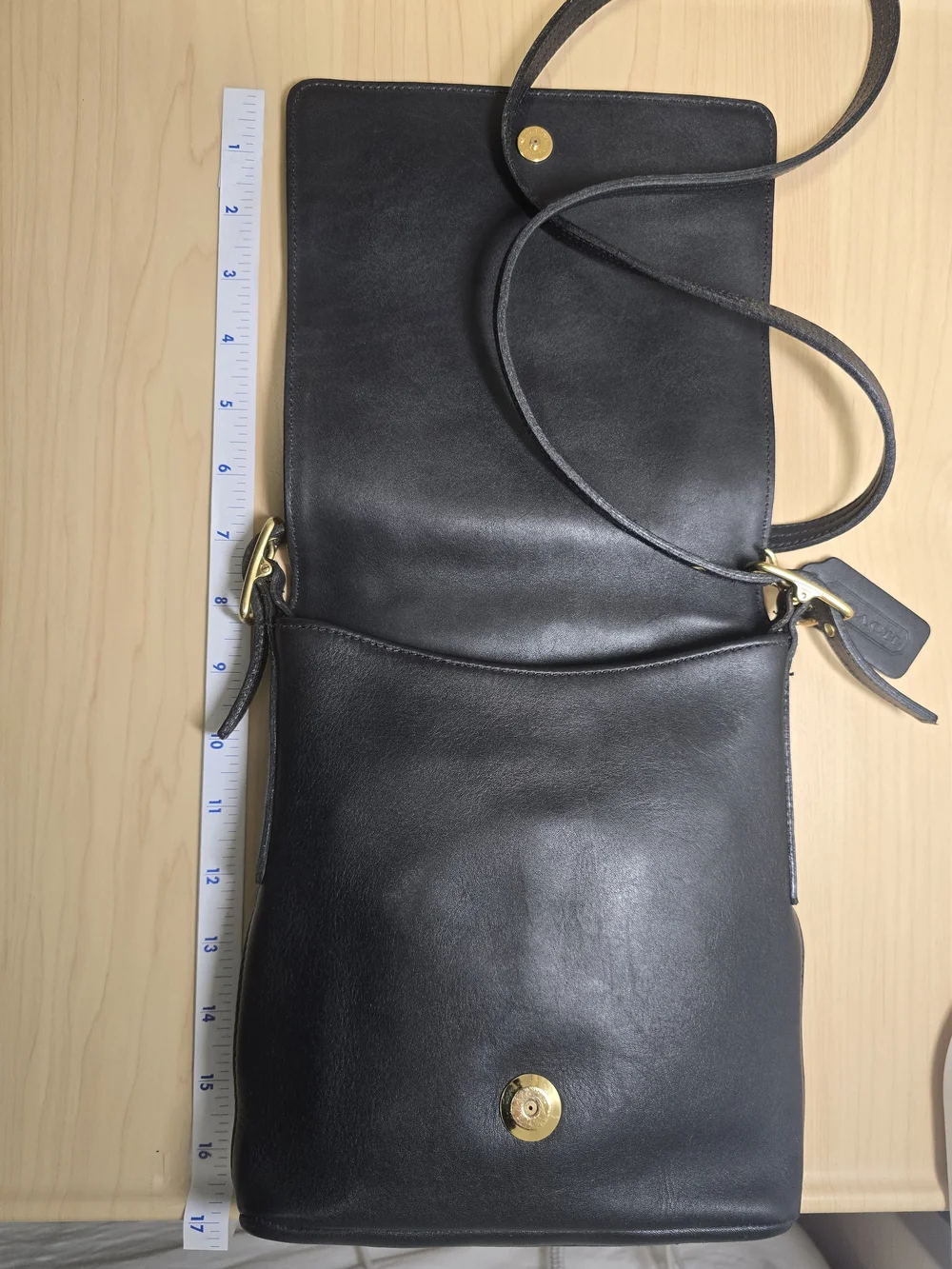 Vintage COACH 9821 Black Leather Slim Flap Crossbody Legacy Purse Made USA 2001